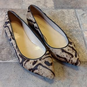 Talbots animal print leather flats size 9B